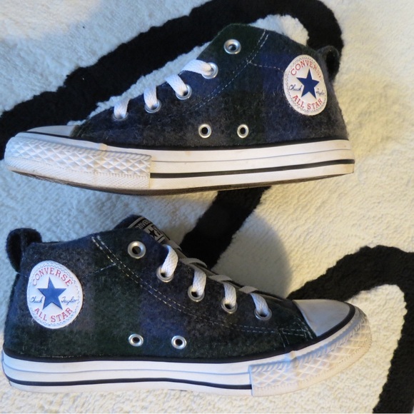 Converse Gray and Green High-Top Sneakers - Picture 5 of 9